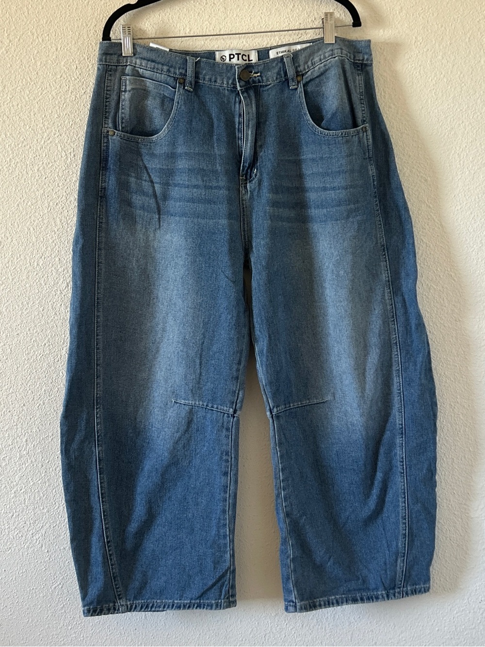 PTCL Ethikal Brand Barrel Boho Hippie Cotton Jeans Women’s 31 blue